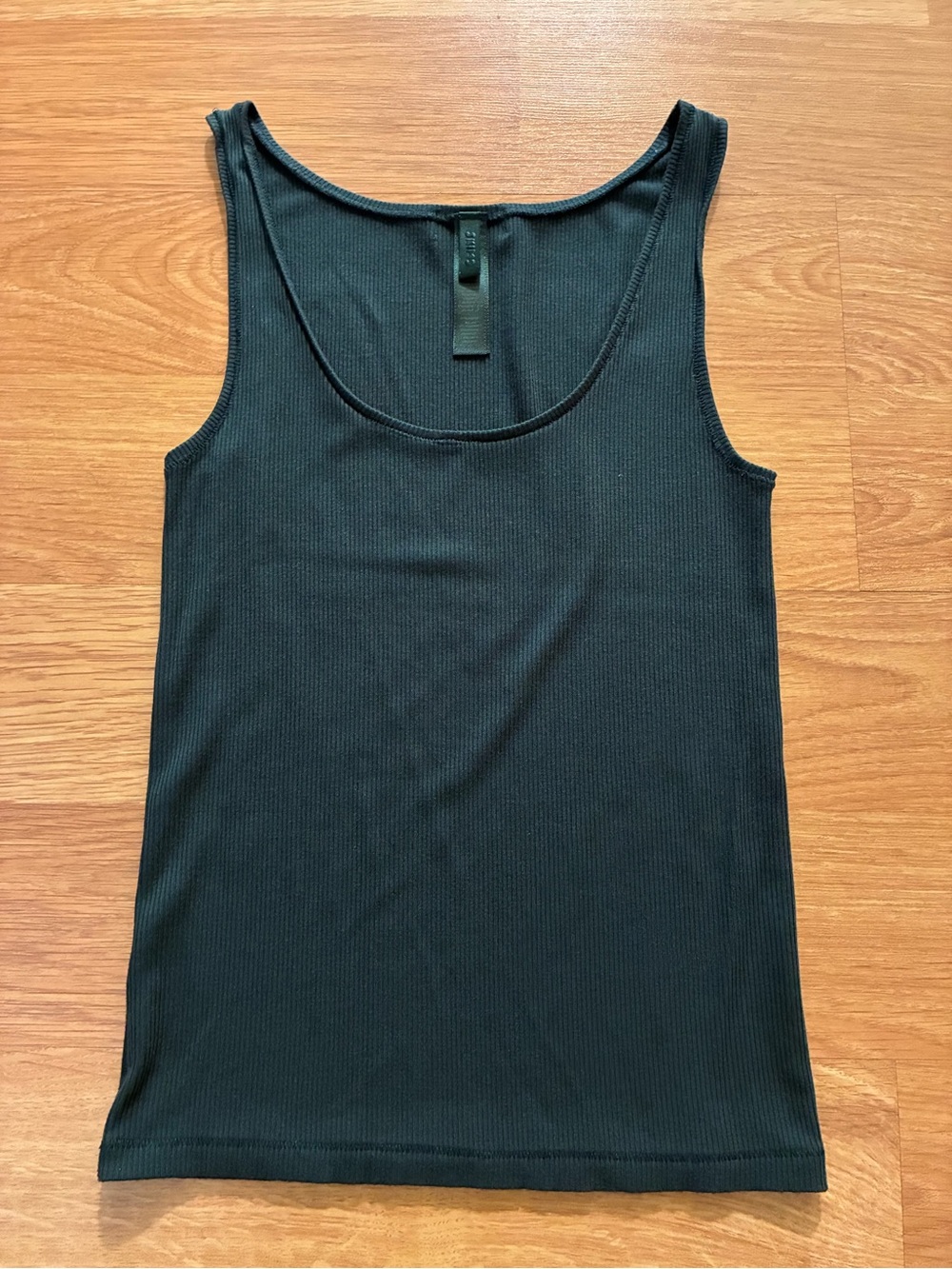 SKIMS Black Ribbed Scoop Neck Tank